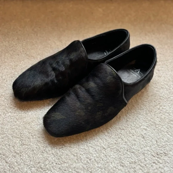 Aquatalia Camo Revy Calf Hair Loafers Flats Size 8.5 Made in Italy - Picture 2 of 5